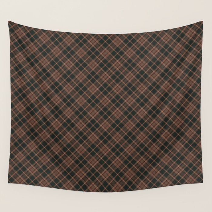 brune tartan Wall Tapestry Gallery Image 1
