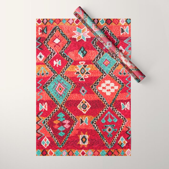 Epic Red Oriental Anthropologie Berber Atlas Moroccan Style Wrapping Paper Gallery Image 1