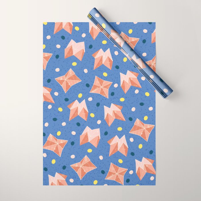 Origami Fortune Teller in Lavender & Pastel Pink Wrapping Paper Gallery Image 1