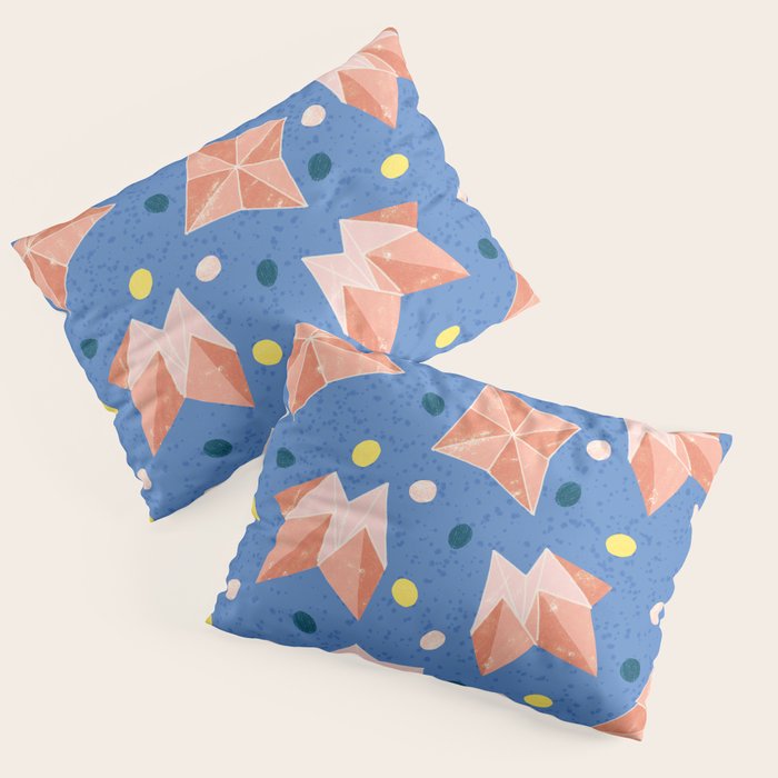 Origami Fortune Teller in Lavender & Pastel Pink Pillow Sham Gallery Image 1