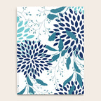 Floral Leaves and Blooms, Navy, Teal and White Notebook Gallery Image 4