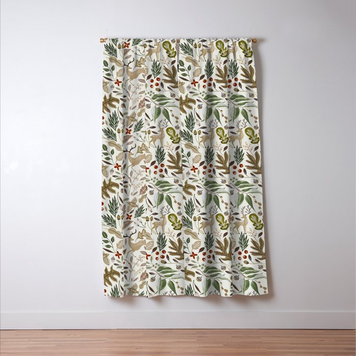 Christmas in the wild nature Window Curtain Gallery Image 3