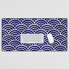 Japanese Seigaiha Wave - Navy Palette Desk Mat Gallery Image 1
