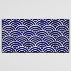 Japanese Seigaiha Wave - Navy Palette Desk Mat Gallery Image 3