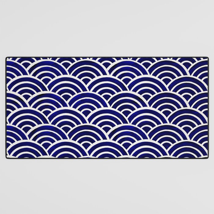 Japanese Seigaiha Wave - Navy Palette Desk Mat Gallery Image 3