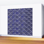 Japanese Seigaiha Wave - Navy Palette Wall Mural Gallery Image 2
