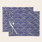 Japanese Seigaiha Wave - Navy Palette Placemat Gallery Image 1