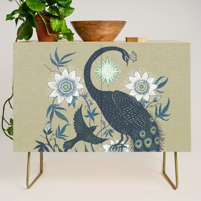Peacock and Passionflower Credenza Gallery Image 1