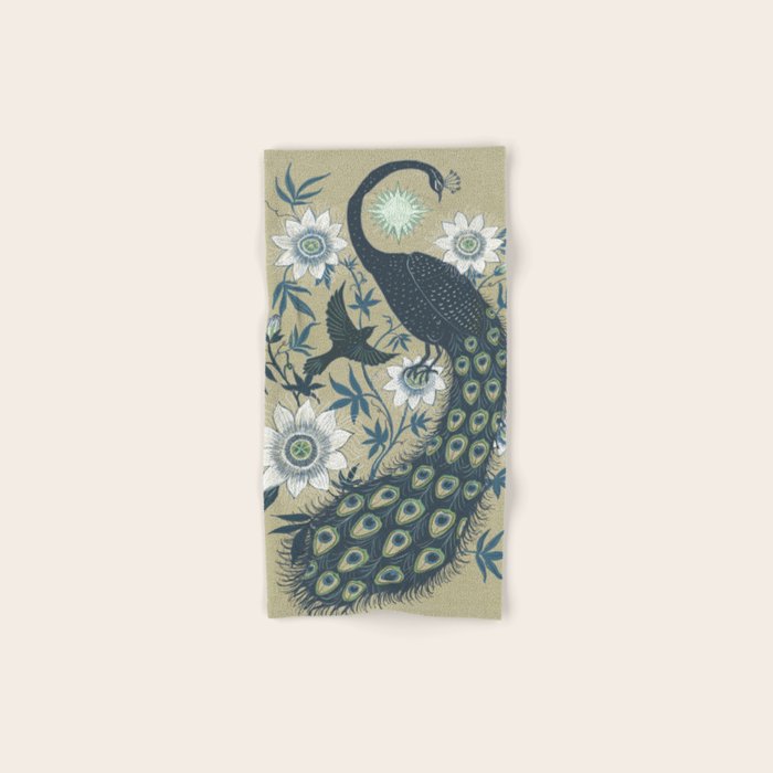 Peacock and Passionflower Bath Towel Gallery Image 1