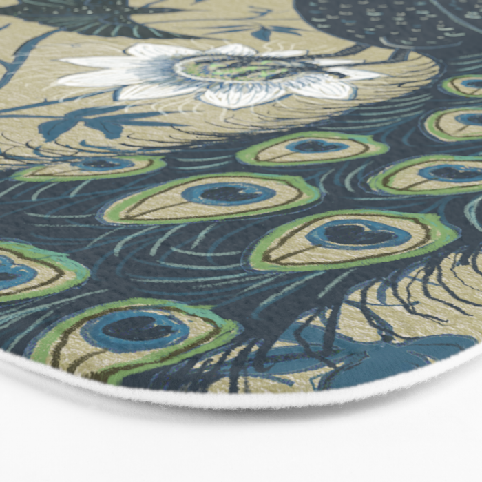 Peacock and Passionflower Bath Mat Gallery Image 3