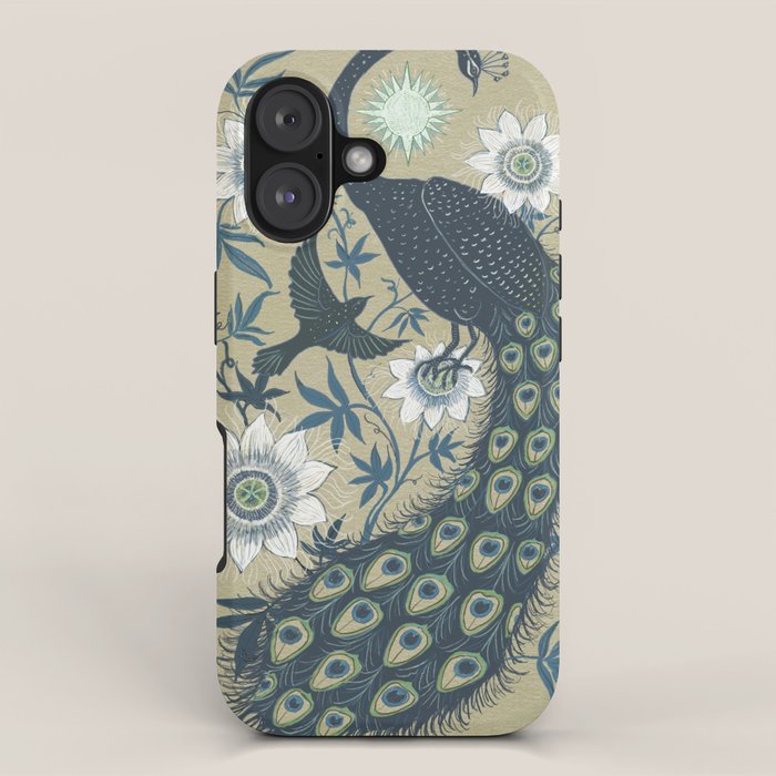 Peacock and Passionflower iPhone Case Gallery Image 1