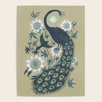 Peacock and Passionflower Poster Gallery Image 4