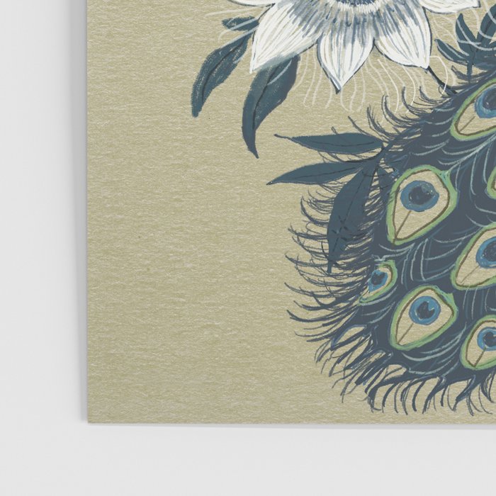 Peacock and Passionflower Poster Gallery Image 3