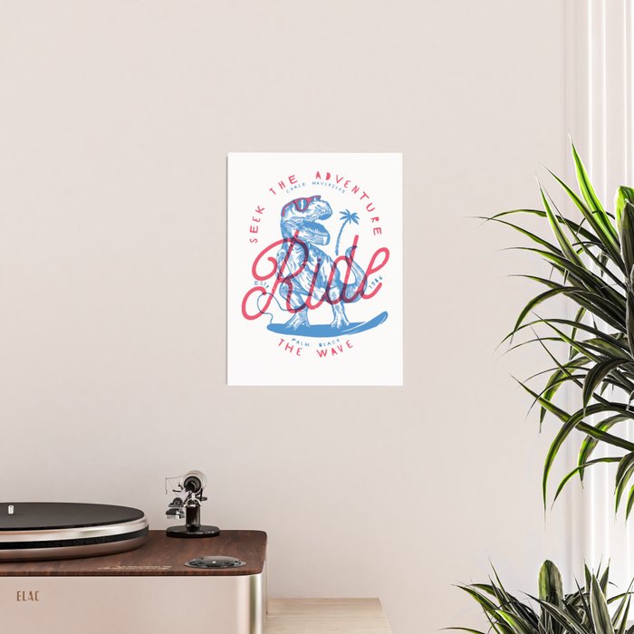 Surfing T-Rex Poster Gallery Image 2