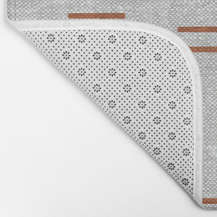 double dash - rust on greige Bath Mat Gallery Image 2