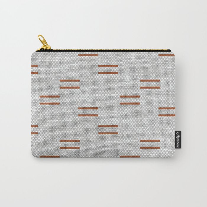 double dash - rust on greige Carry All Pouch Gallery Image 1
