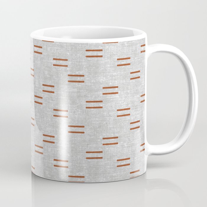 double dash - rust on greige Coffee Mug Gallery Image 1