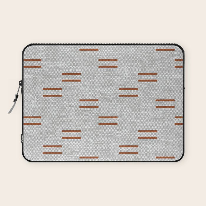 double dash - rust on greige Laptop Sleeve Gallery Image 1