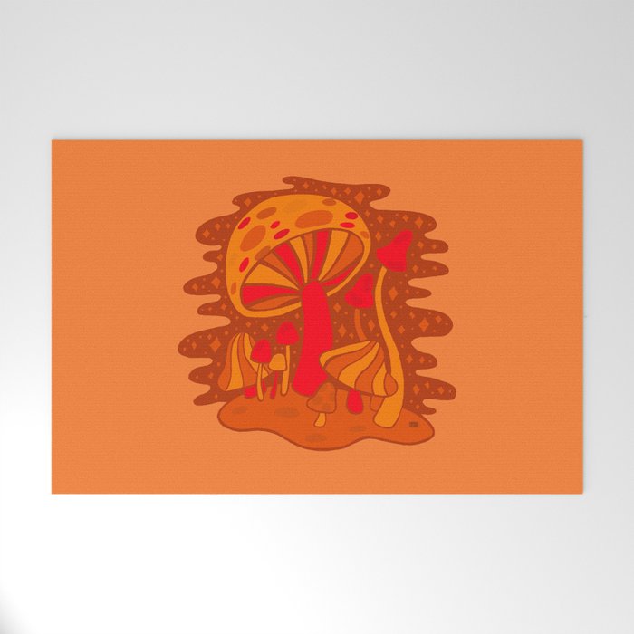 Orange Mushrooms Welcome Mat Gallery Image 1