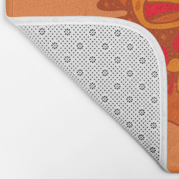 Orange Mushrooms Bath Mat Gallery Image 2