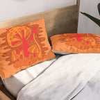 Orange Mushrooms Pillow Sham Gallery Image 2
