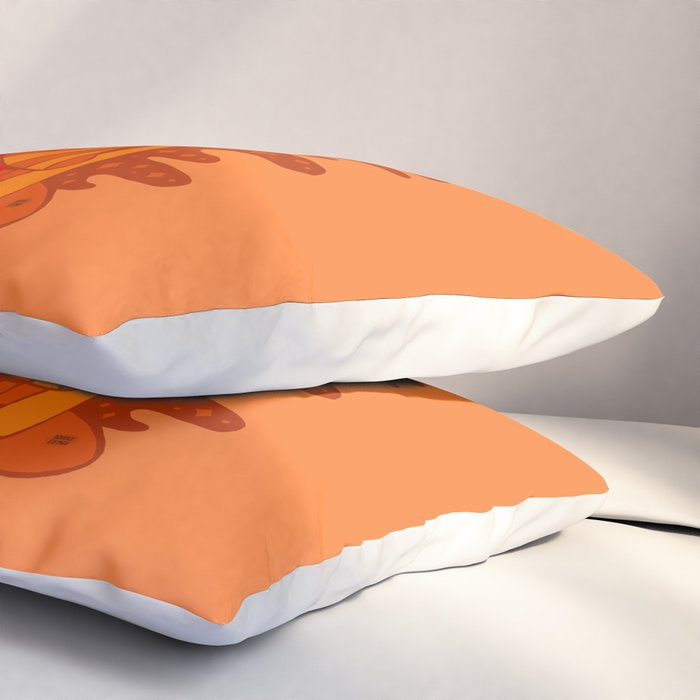 Orange Mushrooms Pillow Sham Gallery Image 3