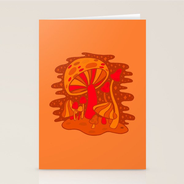 Orange Mushrooms Stationery Card Gallery Image 1