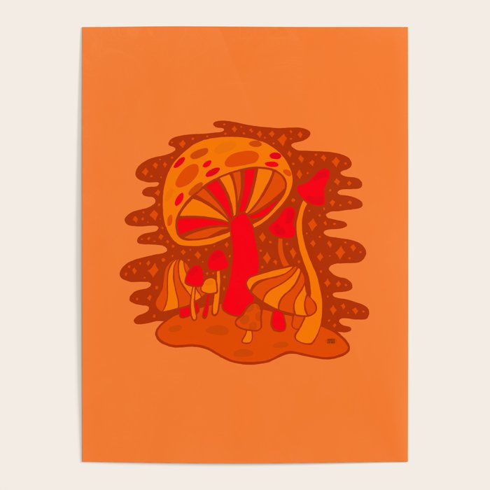 Orange Mushrooms Poster Gallery Image 1