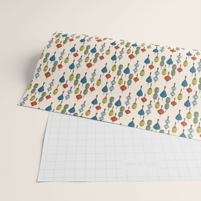 Colorful Lantern Pattern Wrapping Paper Gallery Image 2