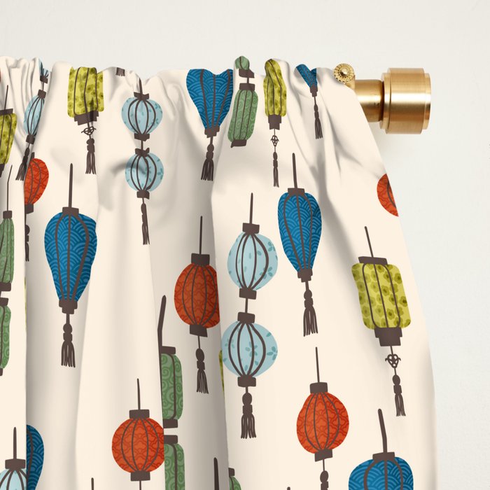 Colorful Lantern Pattern Window Curtain Gallery Image 2