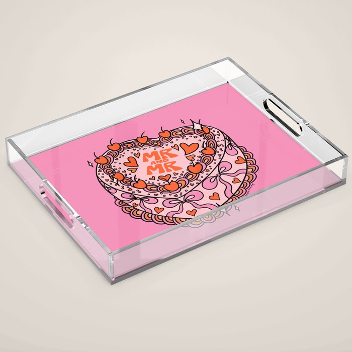 Mr. and Mr. Cake Acrylic Tray Gallery Image 1