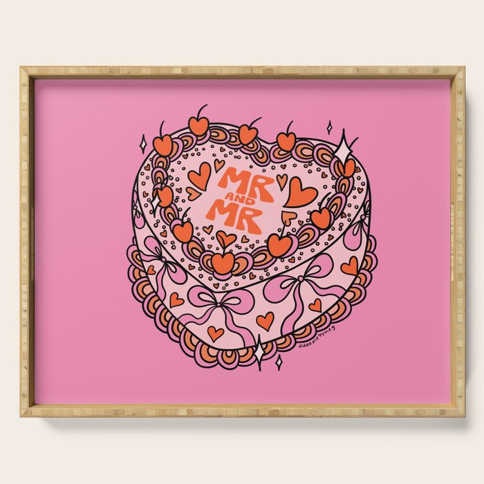 Mr. and Mr. Cake Serving Tray Gallery Image 1