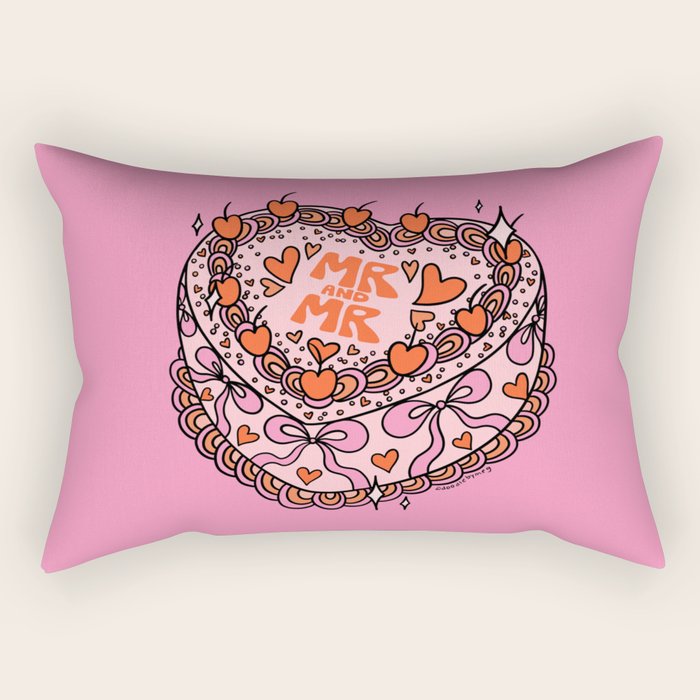 Mr. and Mr. Cake Rectangular Pillow Gallery Image 1