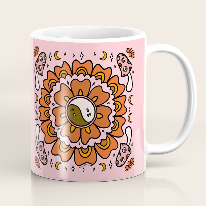 Spooky Yin Yang Flower Coffee Mug Gallery Image 1