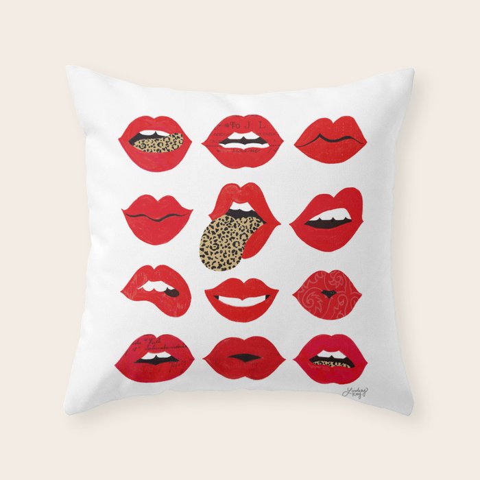 Leopard Lips of Love Throw Pillow Gallery Image 6