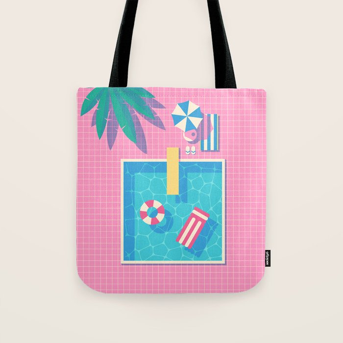 Retro 80s Swimming Pool Tote Bag Gallery Image 1