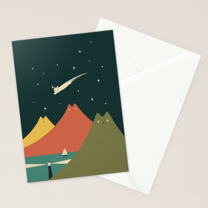 Cat Landscape 130 Stationery Card Gallery Image 2