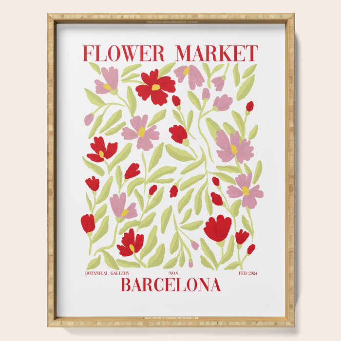 Floral Poster Serving Tray Gallery Image 1