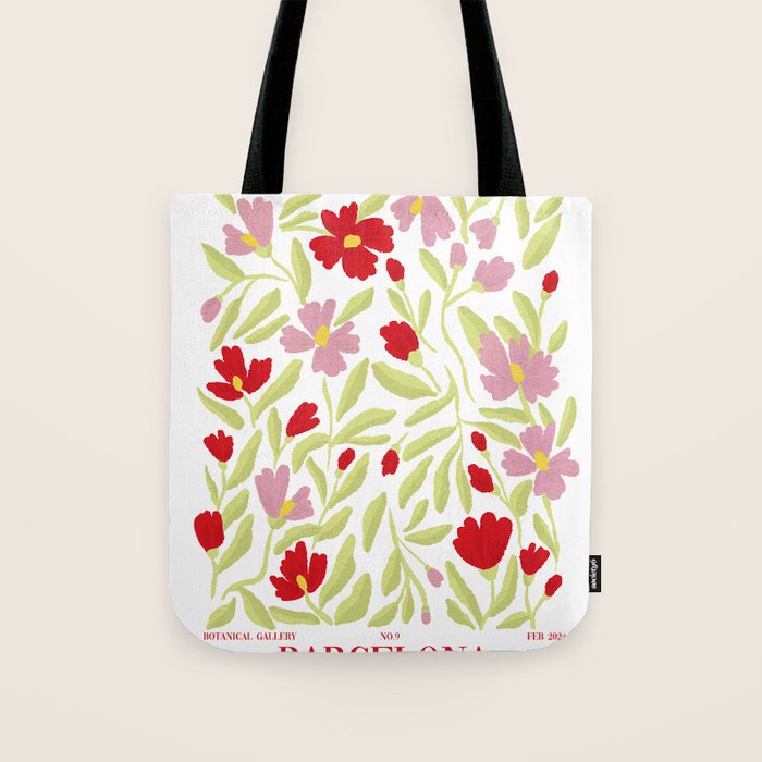 Floral Poster Tote Bag Gallery Image 1