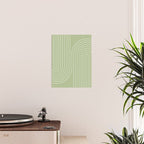 Minimal Line Curvature XXII Pastel Green Mid Century Modern Arch Abstract Poster Gallery Image 2