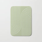 Minimal Line Curvature XXII Pastel Green Mid Century Modern Arch Abstract Bath Mat Gallery Image 1