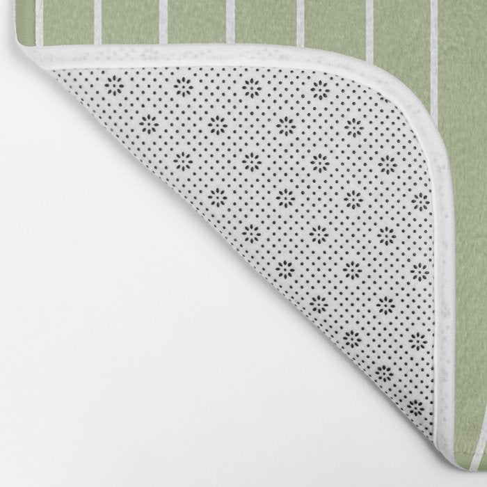 Minimal Line Curvature XXII Pastel Green Mid Century Modern Arch Abstract Bath Mat Gallery Image 2