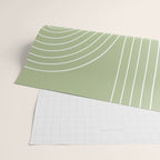 Minimal Line Curvature XXII Pastel Green Mid Century Modern Arch Abstract Wrapping Paper Gallery Image 2