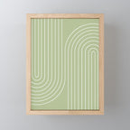 Minimal Line Curvature XXII Pastel Green Mid Century Modern Arch Abstract Mini Art Print Gallery Image 1