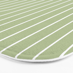 Minimal Line Curvature XXII Pastel Green Mid Century Modern Arch Abstract Bath Mat Gallery Image 3