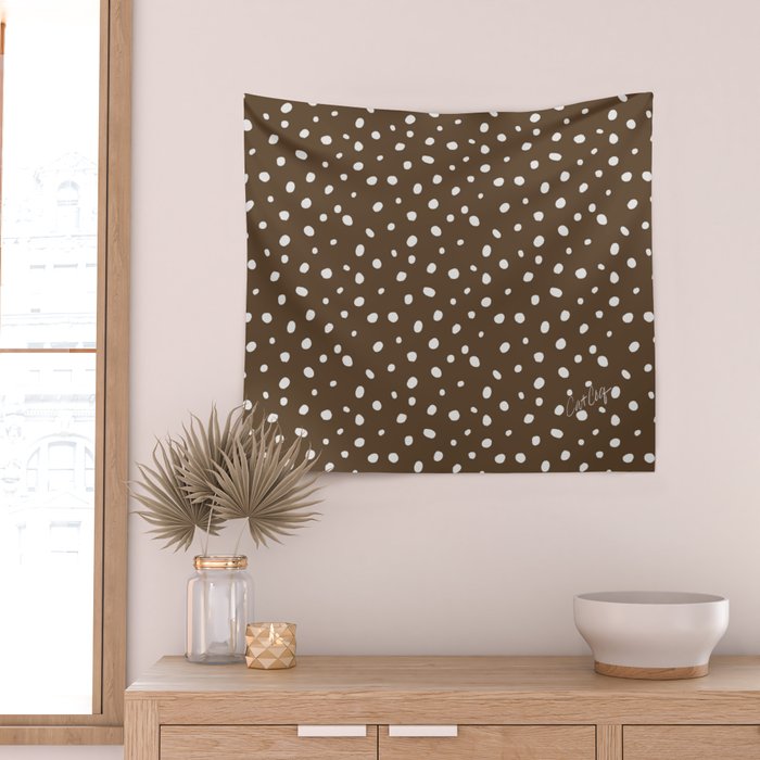 Hand-Drawn Dots - Kraft Wall Tapestry Gallery Image 2