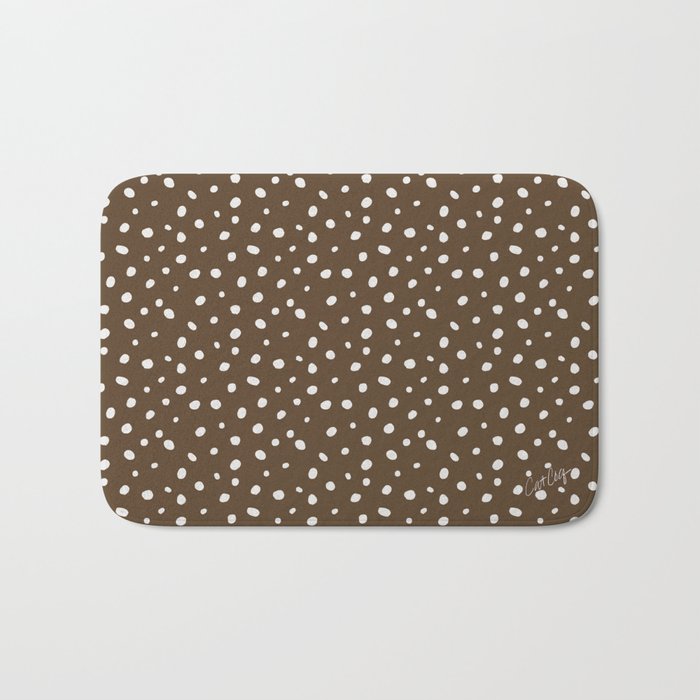 Hand-Drawn Dots - Kraft Bath Mat Gallery Image 1