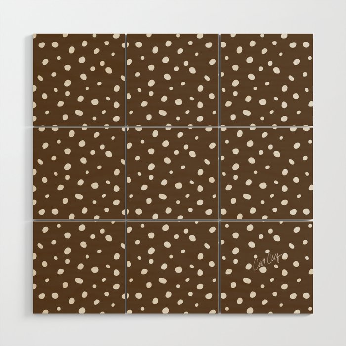 Hand-Drawn Dots - Kraft Wood Wall Art Gallery Image 1