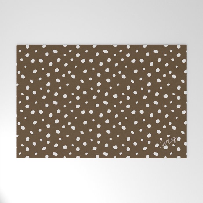 Hand-Drawn Dots - Kraft Welcome Mat Gallery Image 1
