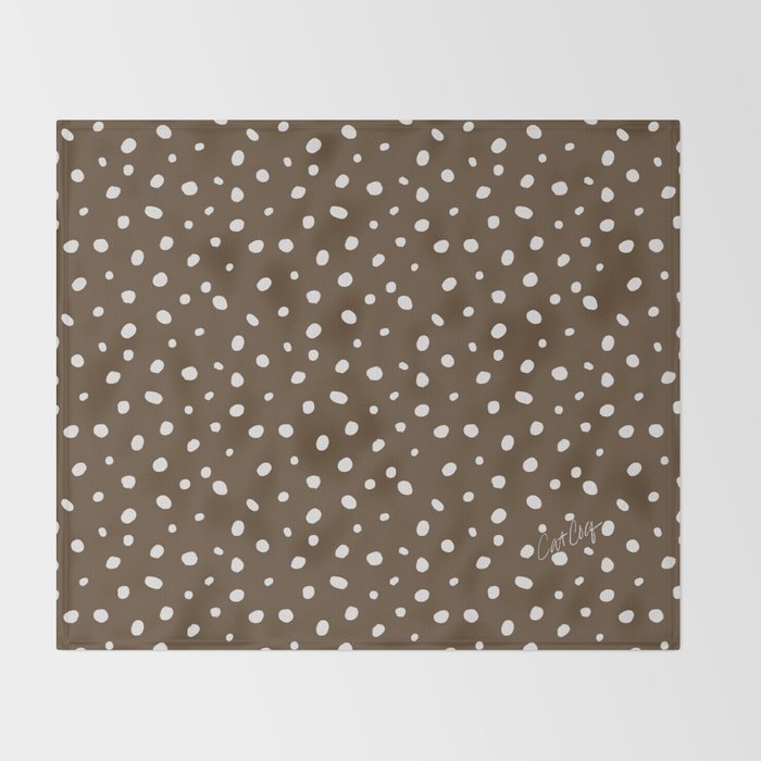 Hand-Drawn Dots - Kraft Throw Blanket Gallery Image 2